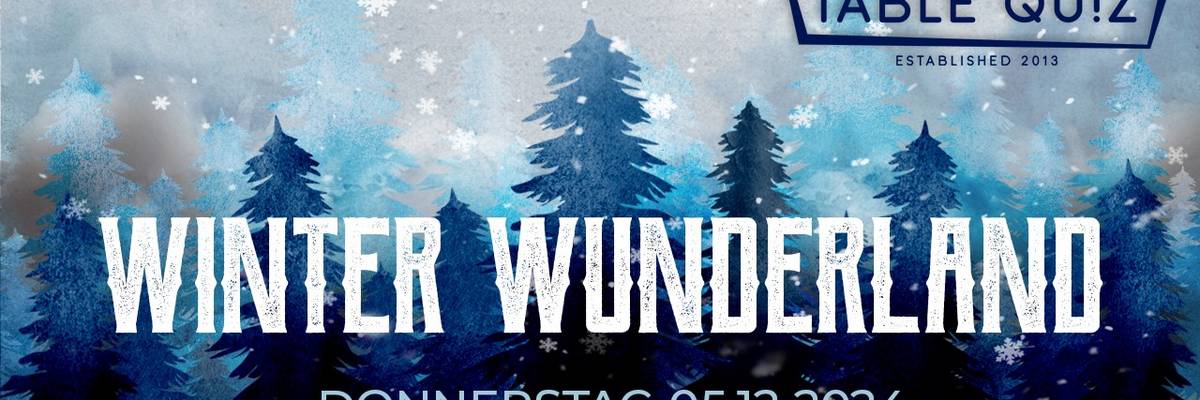 Table Quiz Logo, Abstraktes Bild eines Winterwaldes mit Schneeflocken, Winterwunderland, Donnerstag 05.12.2024