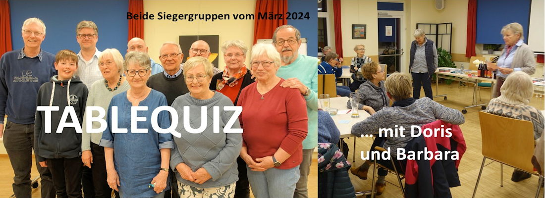 Bildercollage des vergangenen Tabelquiz´. Die Siegergruppe ist unter anderem abgebildet.