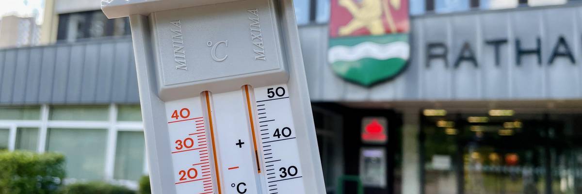 Thermometer: Mehr als 30 Grad Celsius auf dem Marktplatz gemessen.