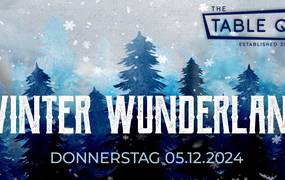 Table Quiz Logo, Abstraktes Bild eines Winterwaldes mit Schneeflocken, Winterwunderland, Donnerstag 05.12.2024