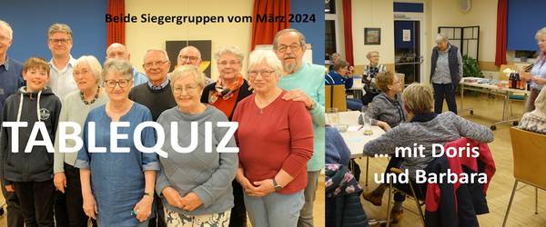 Bildercollage des vergangenen Tabelquiz´. Die Siegergruppe ist unter anderem abgebildet.